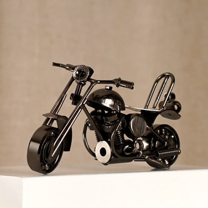 DecorBites™ 14cm Retro Motorcycle Model Metal Figurine Home Decor & Toy
