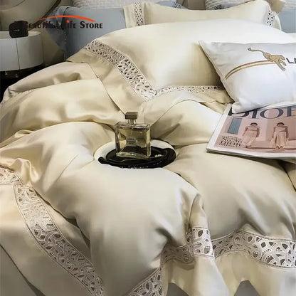 DecorBites™ Eucalyptus Fiber Hollow Wide Edge Bedding Set - Soft, Silky, & Breathable