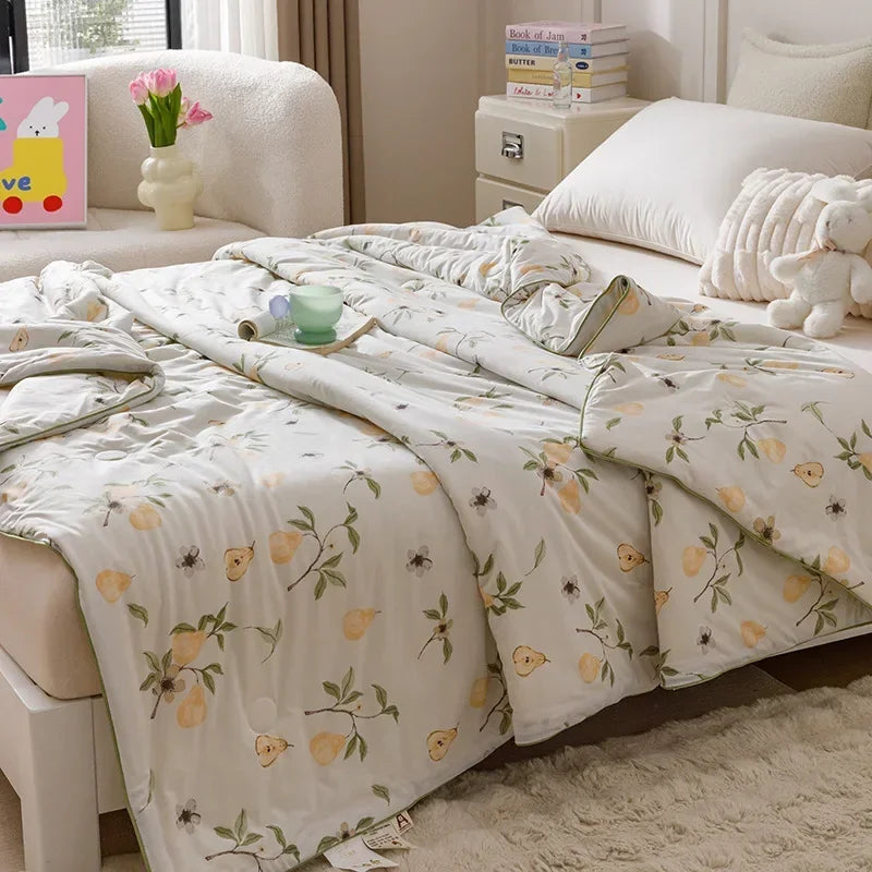 DecorBites™ Cooling Summer Blanket | Soft & Breathable Natural Plant Comforter