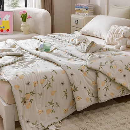 DecorBites™ Cooling Summer Blanket | Soft & Breathable Natural Plant Comforter