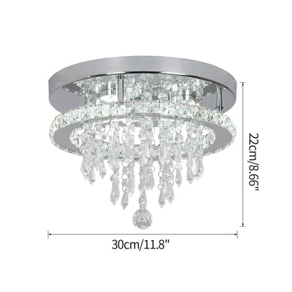 DecorBites™ Crystal LED Flush Mount Ceiling Light for Kitchen Hallway - Modern Chandelier Fixture