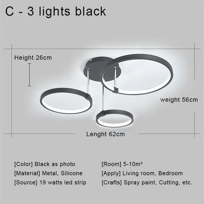 ™ LED Ceiling Chandelier Remote Control Living Room Bedroom Kitchen Lamp White