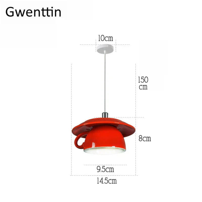 DecorBites™ Ceramic Cup Pendant Lights Ceiling Chandeliers Modern Hanging Lamp