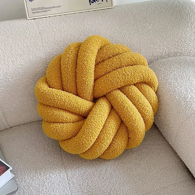 ™ Knotted Ball Grey Throw Pillow for Bed Couch Living Room