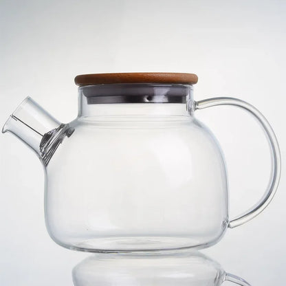 DecorBites™ Glass Teapot with Infuser for Tea Brewing - 1000ml Heat Resistant Water Pot