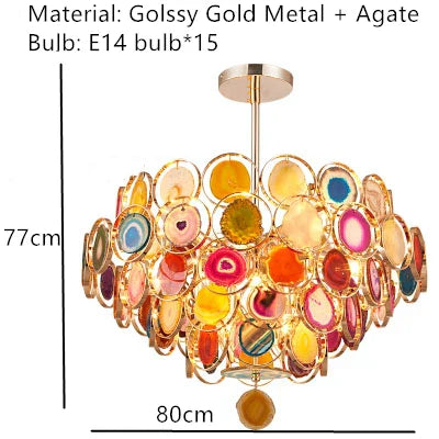 DecorBites™ Agate LED Wall Lamp Sconces Gold Metal Surface Mount E14 G4 Bulb