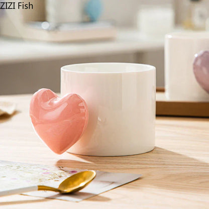 DecorBites™ Love Heart Ceramic Mugs 330ml Dining Coffee Tea Cup Juice Container