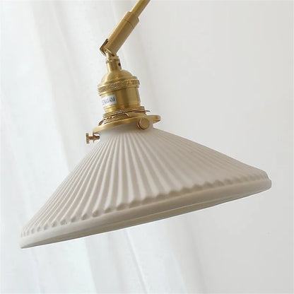 DecorBites™ Copper Wall Lamp with Pull Chain Switch, Nordic Design, LED Bulb, Ceramic Lampshade