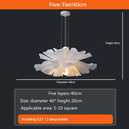 DecorBites™ Love Me Not Chandelier: Simple White Flower Lamp for Bedroom or Kitchen