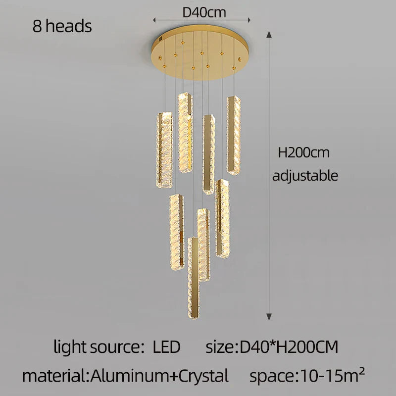 DecorBites™ Crystal Chandelier LED Mezzanine Dining Room Lighting