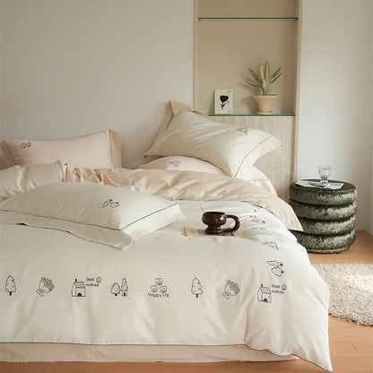 DecorBites™ Brushed Volcanic Fleece Bedding Set: Luxe 100% Cotton Duvet Cover & Pillowcases