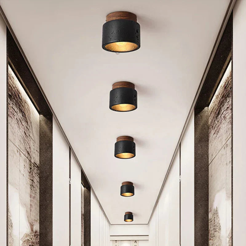 DecorBites™ Black Travertine Ceiling Light: Entrance Hallway Balcony Bedroom Living Room Hotel Decor