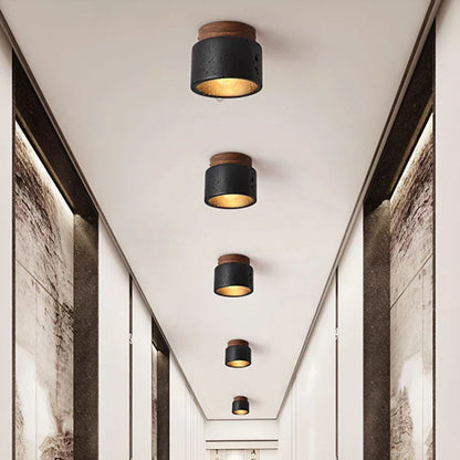 DecorBites™ Black Travertine Ceiling Light: Entrance Hallway Balcony Bedroom Living Room Hotel Decor