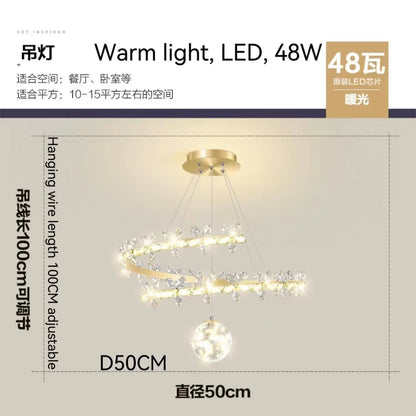 DecorBites™ Crystal Gold Ceiling Chandelier: Luxury Nordic Living Room Lamp