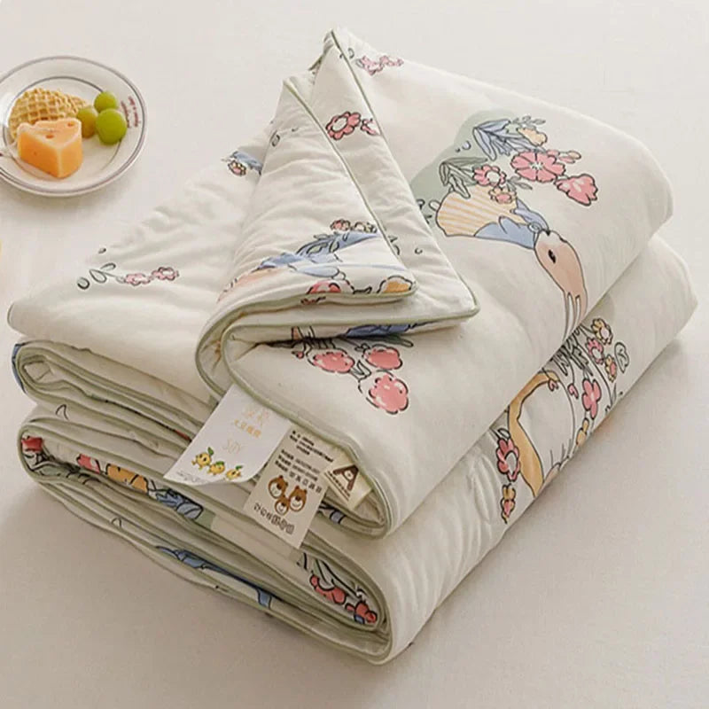 DecorBites™ Cooling Summer Blanket | Soft & Breathable Natural Plant Comforter