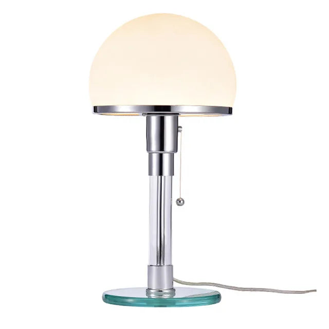 DecorBites™ Bauhaus Milk White Glass Table Lamp Chrome Nordic Retro Light