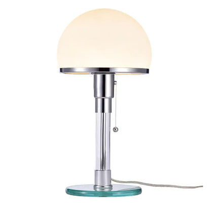 DecorBites™ Bauhaus Milk White Glass Table Lamp Chrome Nordic Retro Light