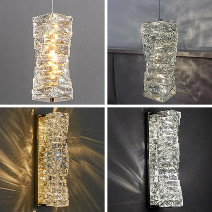 DecorBites™ Gold Chrome Crystal Wall Sconce LED Lamp for Living Room Bedroom TV Background Lighting
