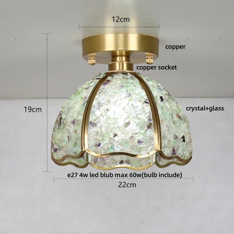 DecorBites™ Copper Canopy LED Ceiling Light Glass Crystal Nordic Modern Decor for Home