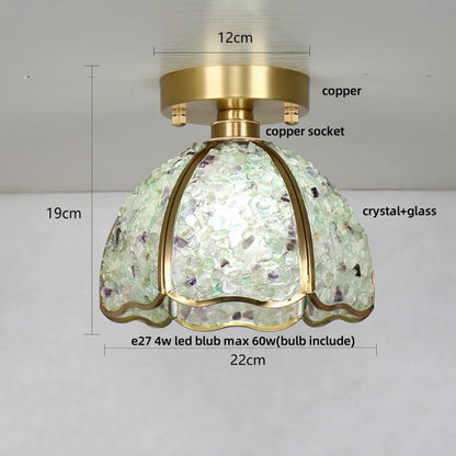 DecorBites™ Copper Canopy LED Ceiling Light Glass Crystal Nordic Modern Decor for Home