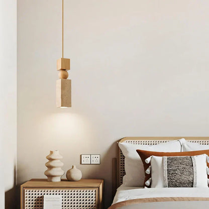 DecorBites™ LED Yellow Travertine Hanging Lamp for Home Decor and Lighting Fixtures