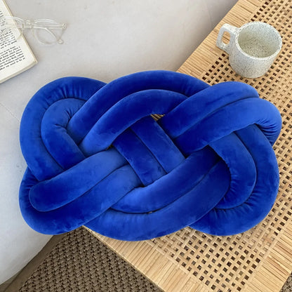 DecorBites™ Blue Handmade Knot Throw Pillows for Couch - Soft Decorative Comfort Pillow