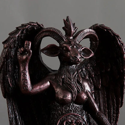 DecorBites™ Baphomet Horned Devil Statue 16cm: Satanic Goat Figurine for Home Office Decor