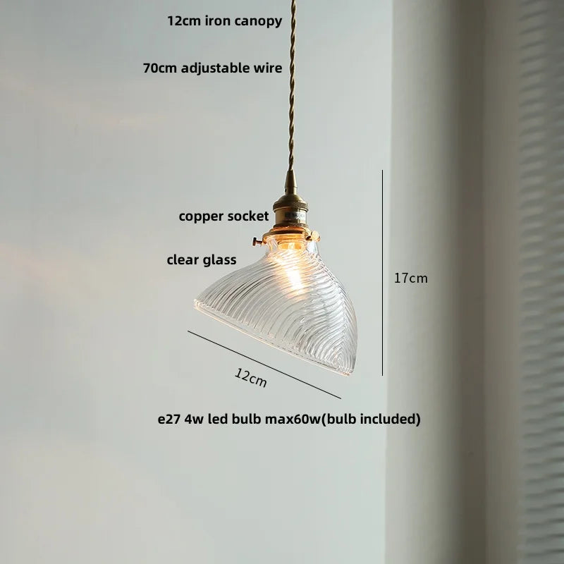 DecorBites™ Green Glass LED Pendant Lights, Adjustable Nordic Modern Hang Lamp for Bedroom, Kitchen, Hotel