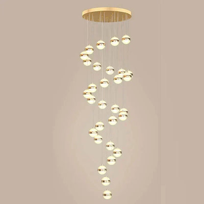 DecorBites™ Gold Acrylic Chandelier - Modern Staircase LED Lighting