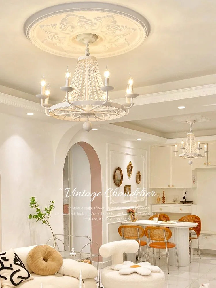 DecorBites™ Crystal Chandelier: Retro Industrial Lighting for Living Room, Dining Room, Loft