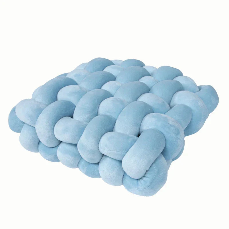 ™ Knot Square Pillows: Handmade Decor for Living Room, Bedroom, Office in Grey