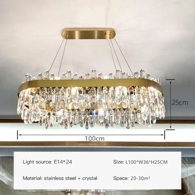 DecorBites™ Crystal Circle Ceiling Chandelier with LED Lighting for Designer Dining Room