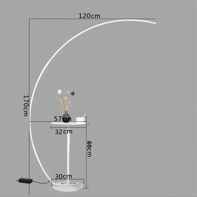 DecorBites™ Arc LED Floor Lamp with Remote Control - Nordic Minimalist Design