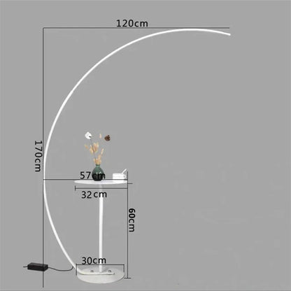 DecorBites™ Arc LED Floor Lamp with Remote Control - Nordic Minimalist Design