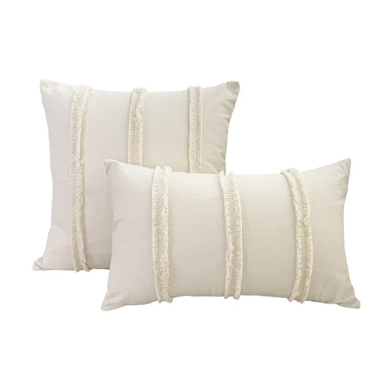 DecorBites™ Boho Geometry Fringed Patchwork Cushion Cover - Decorative Pillowcase