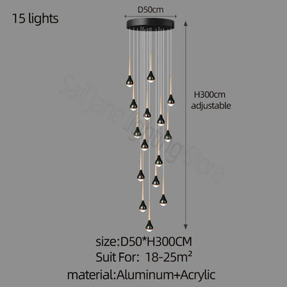 DecorBites™ Luxe Loft Chandelier: Nordic Modern Style for Living Room, Hotel, or Apartment