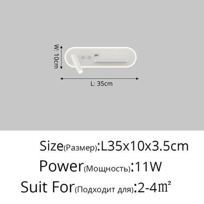 DecorBites™ Bedside Wall Lamps with Switch, USB Port, Wireless Charging for Home Bedroom