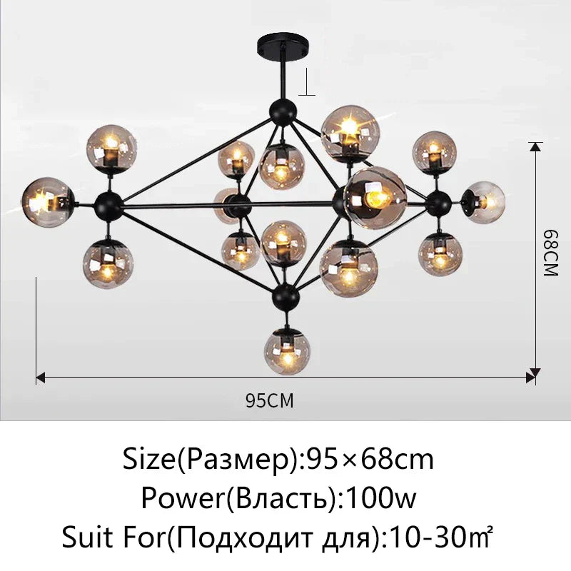 DecorBites™ Glass Ball Chandelier Modern Minimalist Decor Lighting