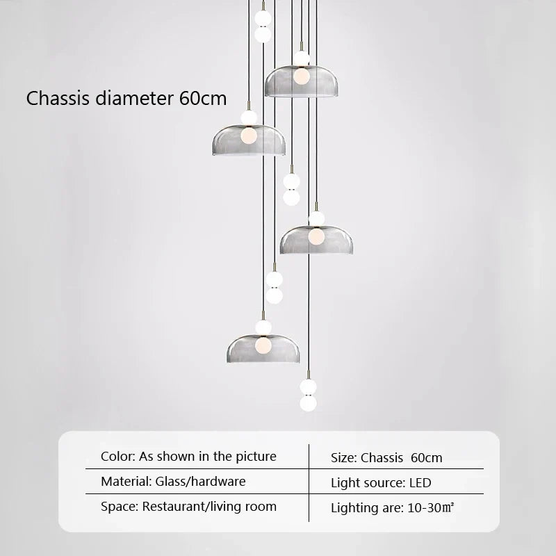 DecorBites™ Glass Ball Pendant Light for Duplex Stairwells, Living Room, Bedroom, and Staircase Decor