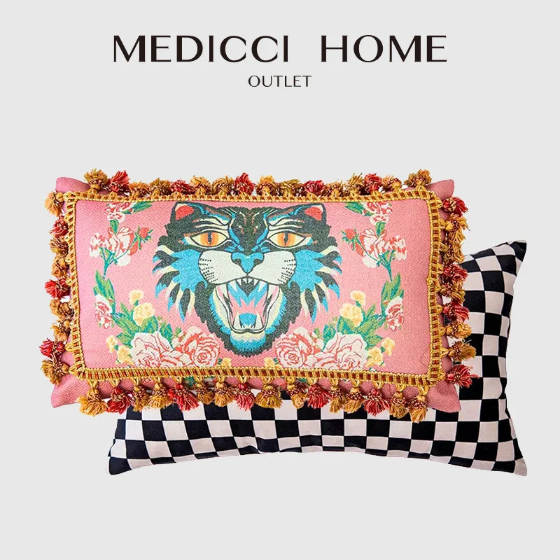 DecorBites™ Cat Print Velvet Cushion Cover