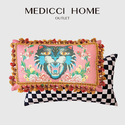 DecorBites™ Cat Print Velvet Cushion Cover