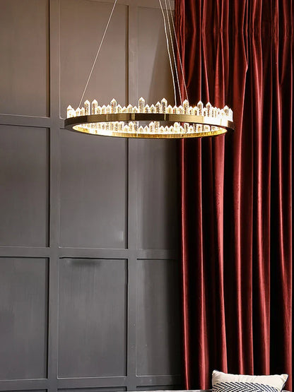 DecorBites™ Dimmalbe LED Crystal High Ceiling Chandelier for Living Room