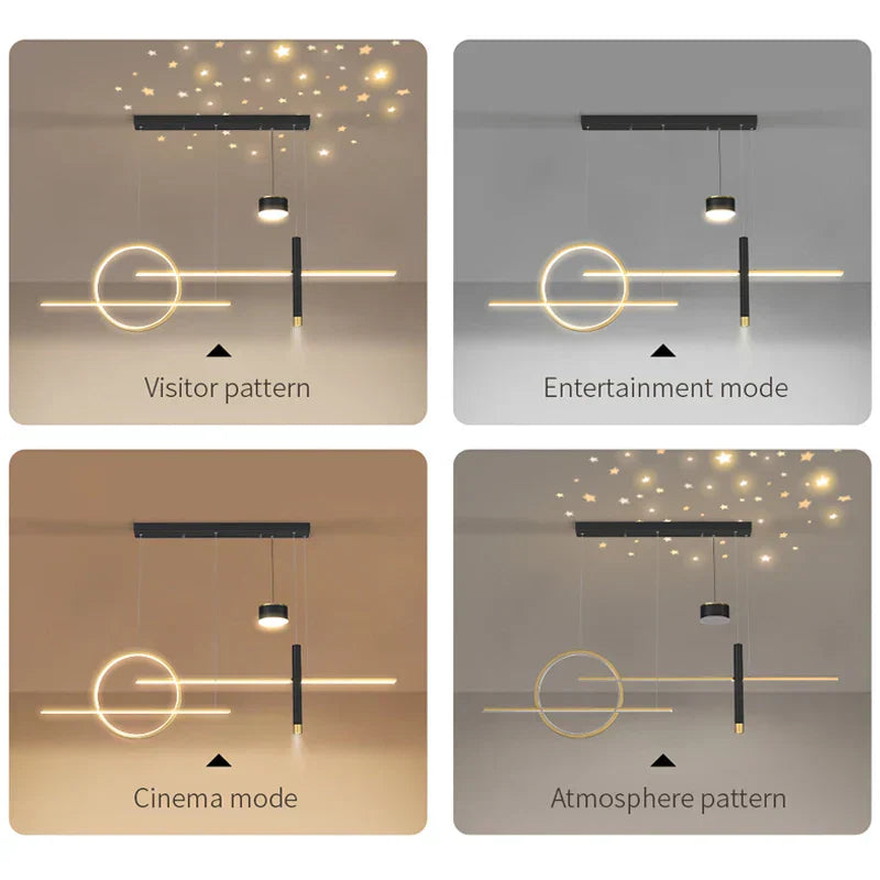 DecorBites™ Black Nordic Style LED Pendant Lights for Living Room Dining Room Lighting