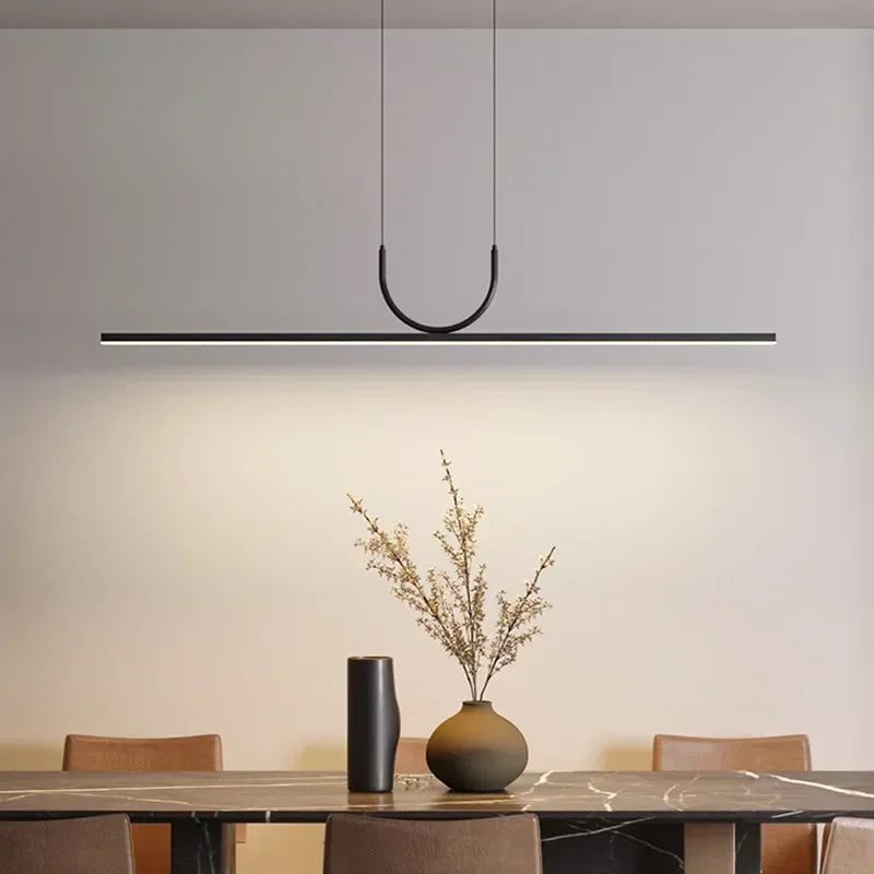 DecorBites™ Black LED Ceiling Chandelier for Dining Room Kitchen Island - Modern Hanging Fixture