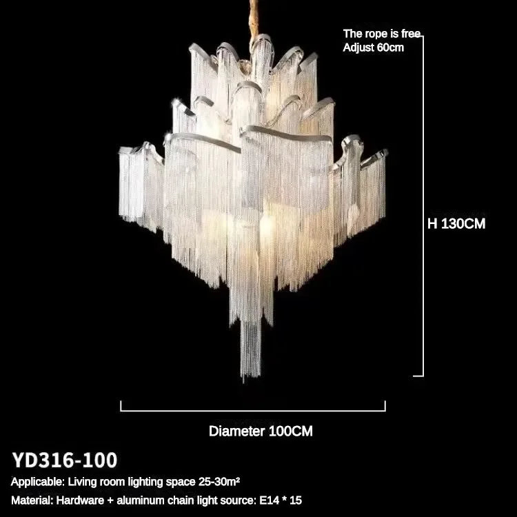 DecorBites™ LED Flower Tassels Ceiling Chandelier for Living Room and Staircase