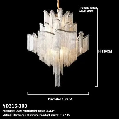 DecorBites™ LED Flower Tassels Ceiling Chandelier for Living Room, Staircase - Elegant Villa Pendant Light
