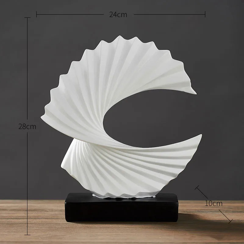 DecorBites™ Golden Resin Abstract Sculpture for Modern Home & Office Decor