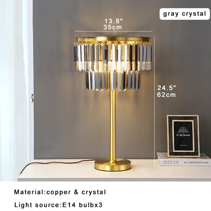DecorBites™ All Brass Crystal Floor Lamp Gold Luxury Decor Living Room Lighting