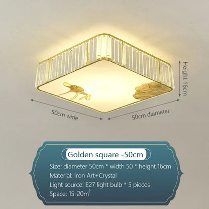 DecorBites™ Crystal Chinese Style Ceiling Light for Living Room and Bedroom