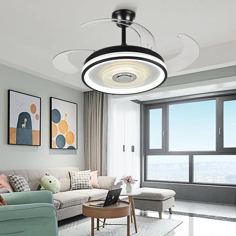 DecorBites™ Crystal Chandelier LED Ceiling Fan with Remote Control Switch